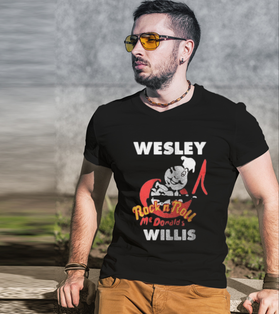 Wesley Willis McDonald's Rock N Roll Cartoon Character Moon T-Shirt