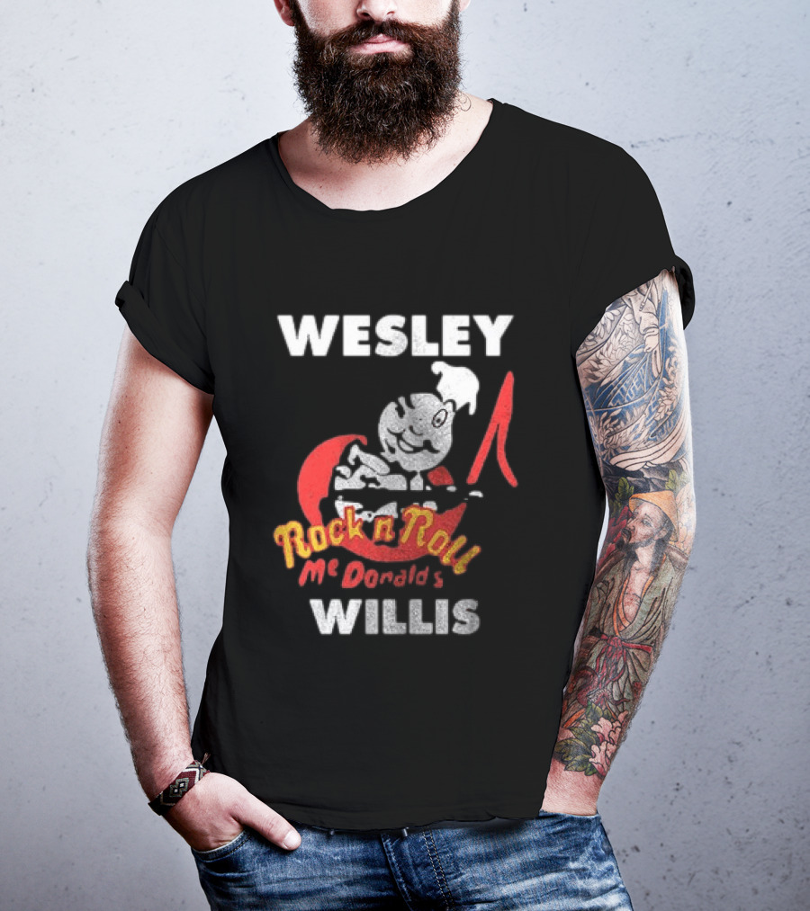 Wesley Willis McDonald's Rock N Roll Cartoon Character Moon T-Shirt