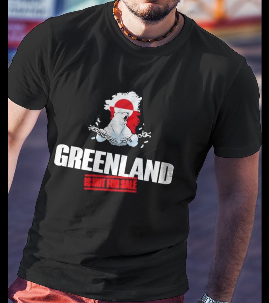Greenland Is Not For Sale Polar Bear Art With Red Circle T-Shirt