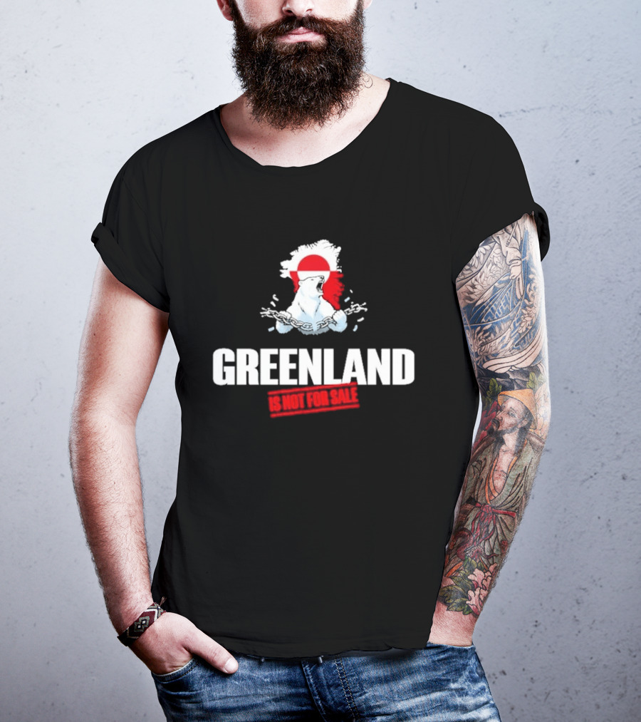 Greenland Is Not For Sale Polar Bear Art With Red Circle T-Shirt