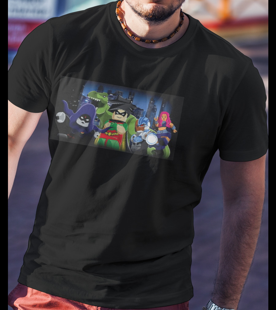 Raven Robin Cyborg Starfire Beast Boy LEGO Teen Titans DC Comics Characters T-Shirt