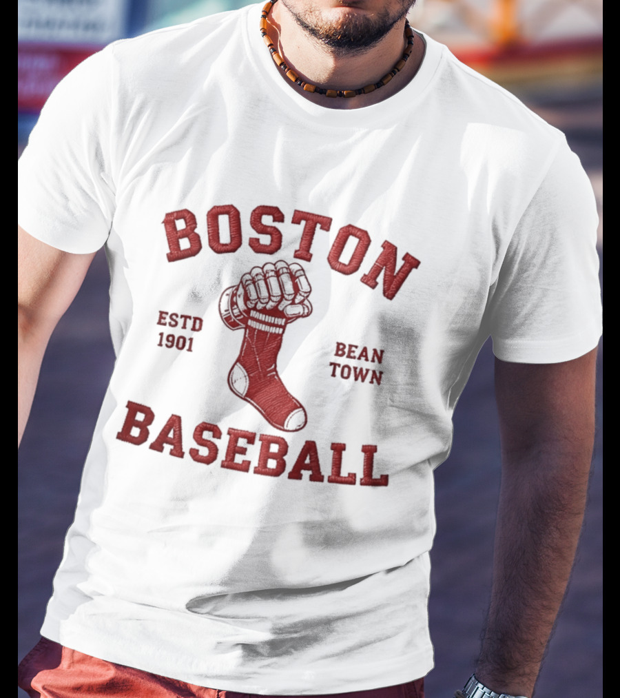 Boston Baseball Estd 1901 Bean Town Red Sock MLB T-Shirt
