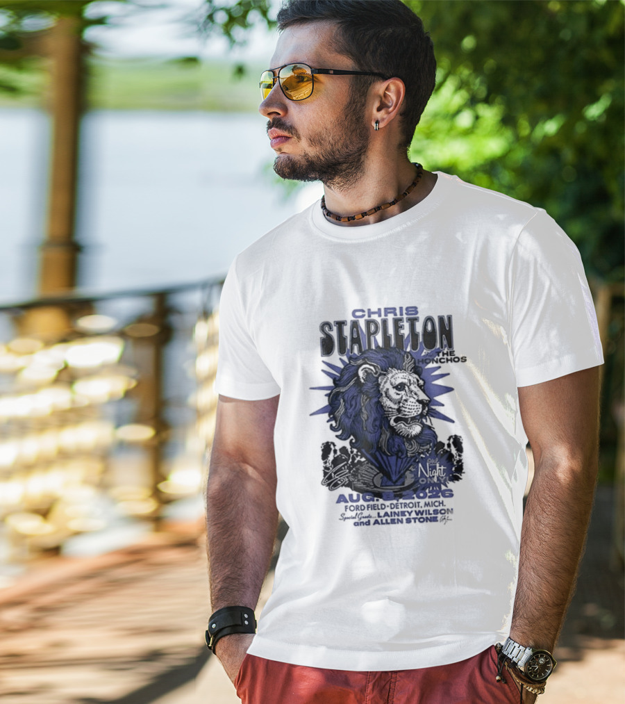 Chris Stapleton Detroit Lions August 2023 Ft The Honchos One Night Only T-Shirt