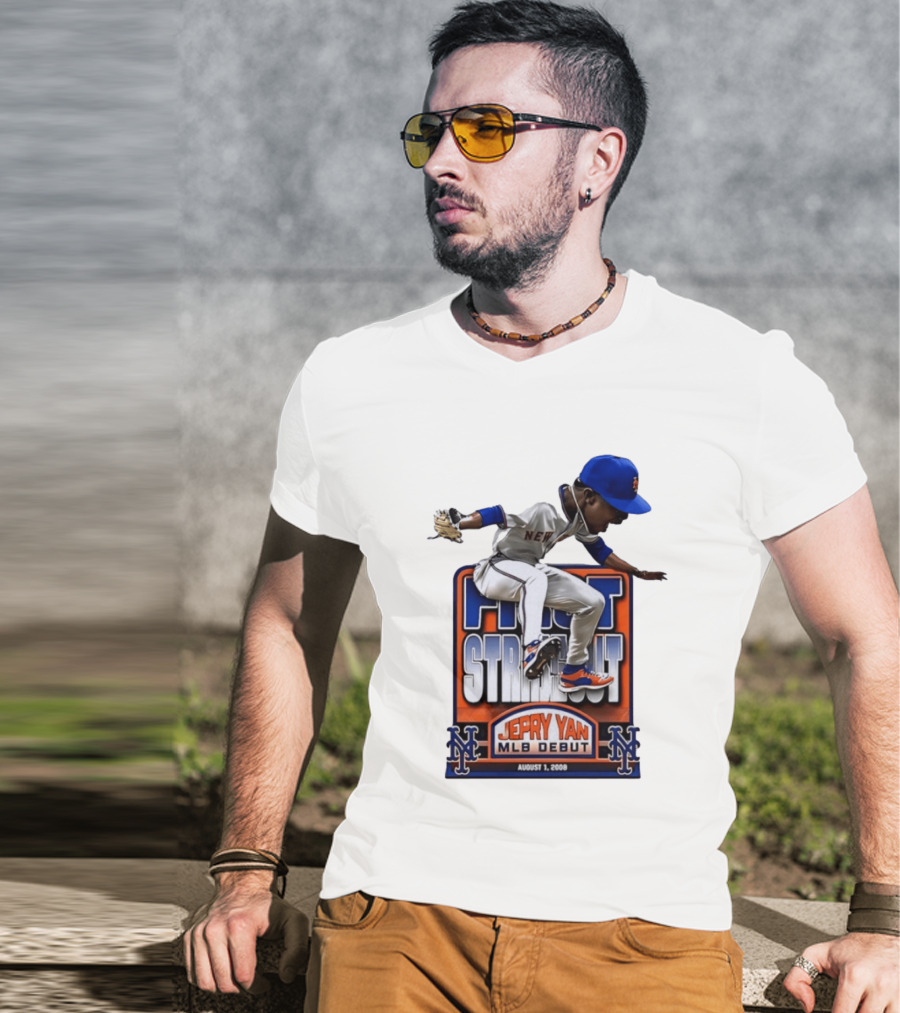 New York Mets Jepry Yan MLB Debut First Strikeout August 1 2008 T-Shirt