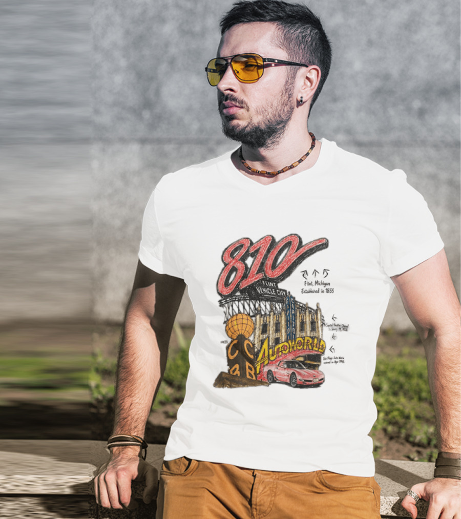 810 Flint Vehicle City Autoworld Grand Fountain Capitol Theatre McDonald's 810 Day Meal T-Shirt