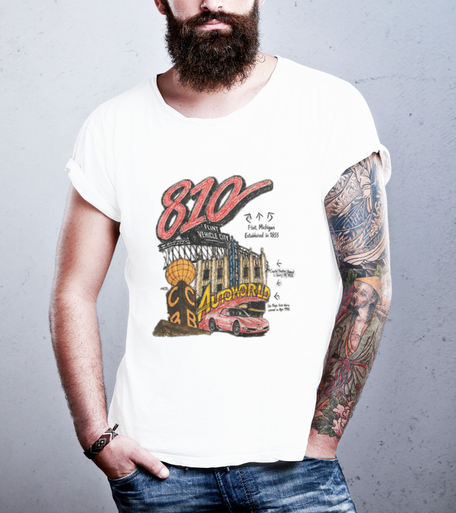 810 Flint Vehicle City Autoworld Grand Fountain Capitol Theatre McDonald's 810 Day Meal T-Shirt