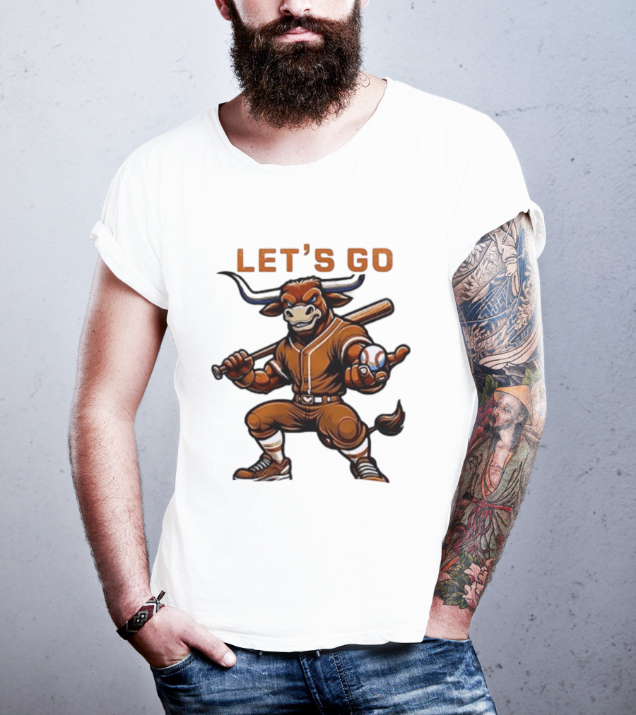 Texas Longhorns Baseball Let's Go Bull T-Shirt