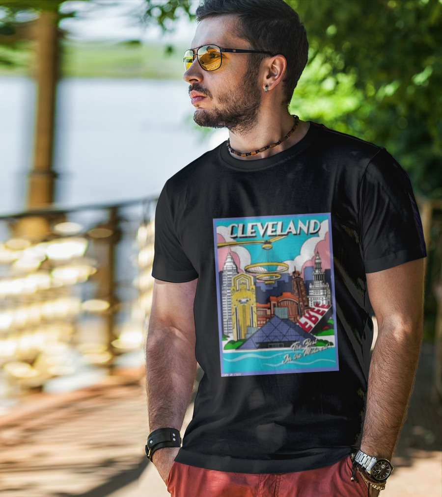 Cleveland The Best In The Midwest Only In City Skyline T-Shirt