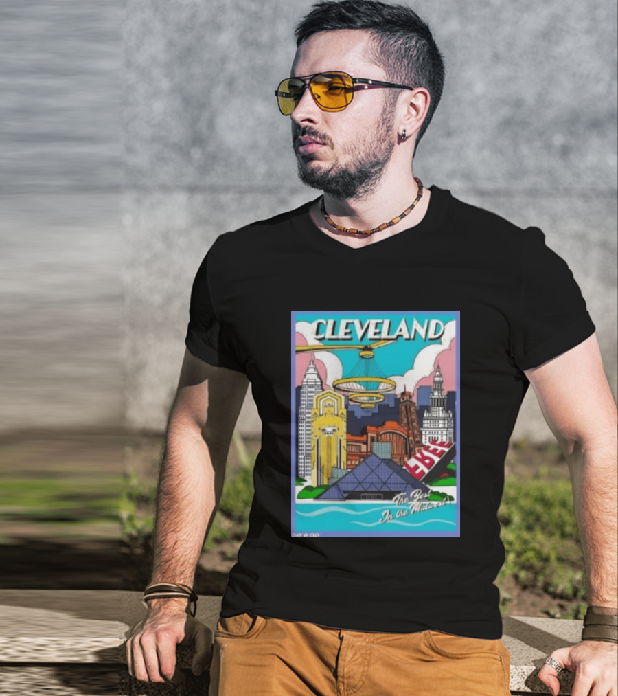 Cleveland The Best In The Midwest Only In City Skyline T-Shirt