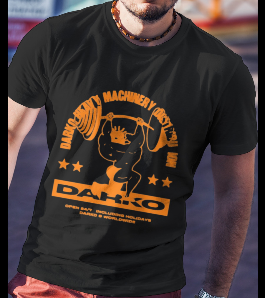 Darko Heavy Machinery Chest Pro Open 24 Hour Darko Worldwide T-Shirt
