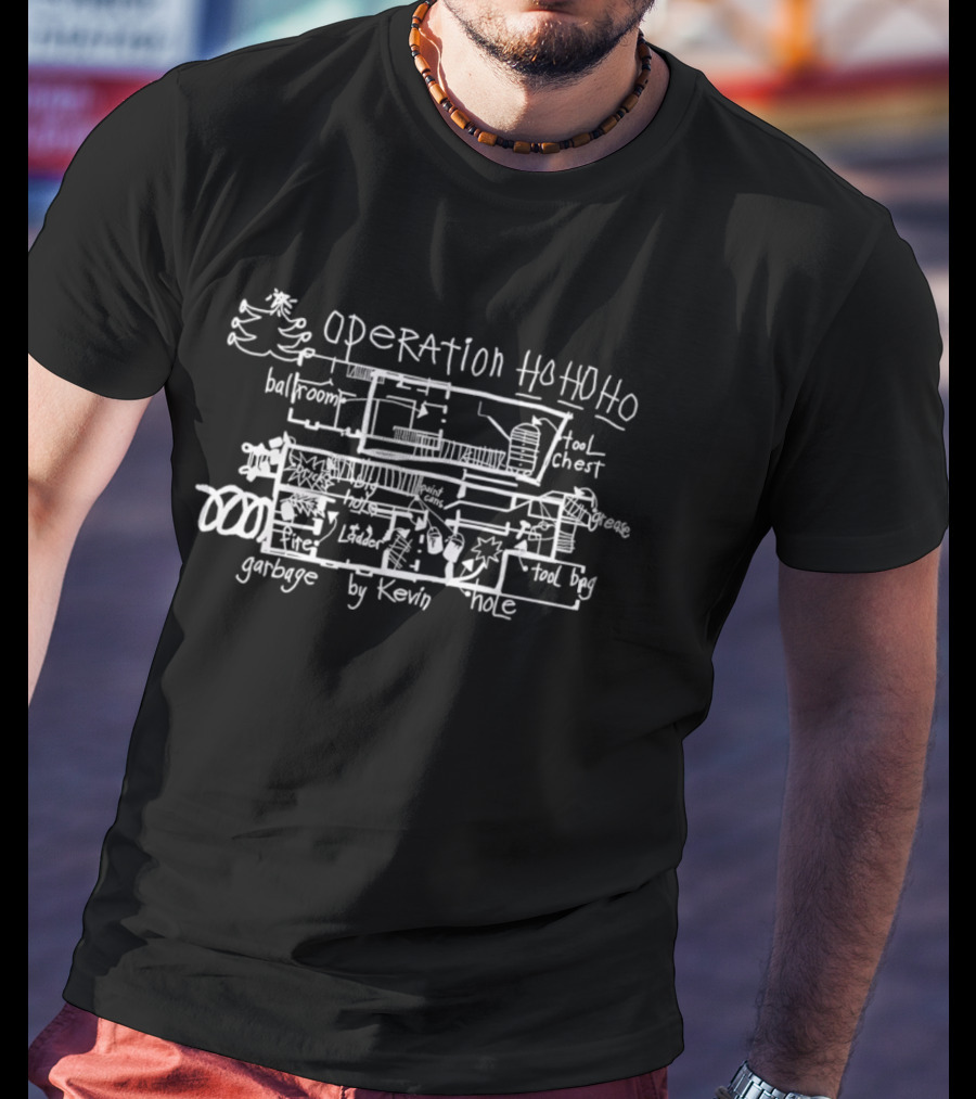 Operation HoHoHo Home Alone Blueprint Ballroom Tool Chest Hole Garbage By Kevin T-Shirt