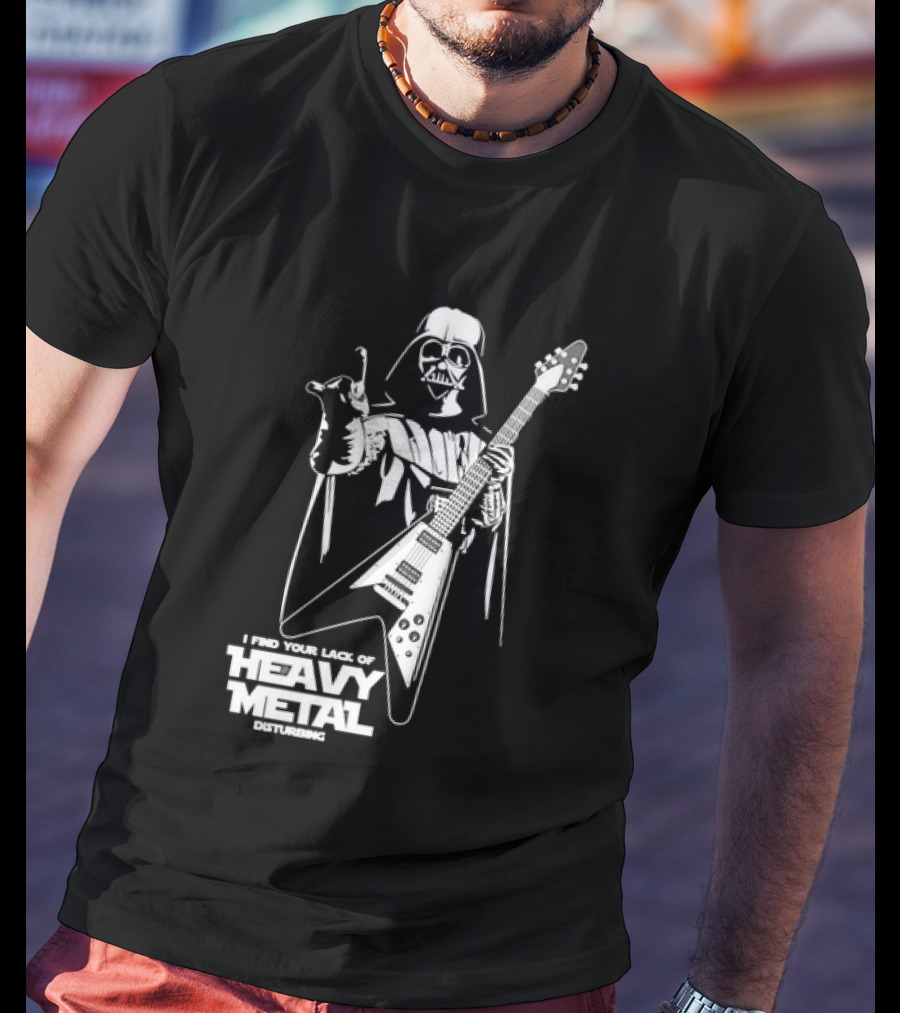 Darth Vader I Find Your Lack Of Heavy Metal Disturbing Guitar Jedi Star Wars T-Shirt