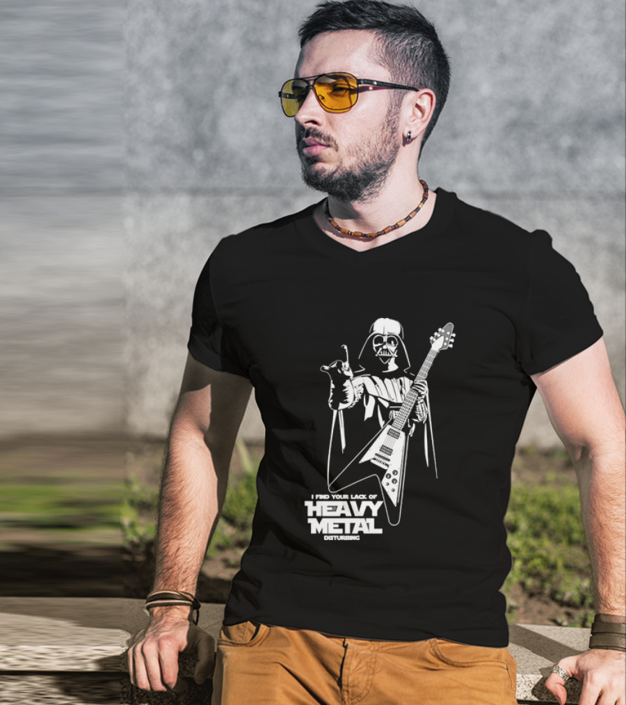 Darth Vader I Find Your Lack Of Heavy Metal Disturbing Guitar Jedi Star Wars T-Shirt