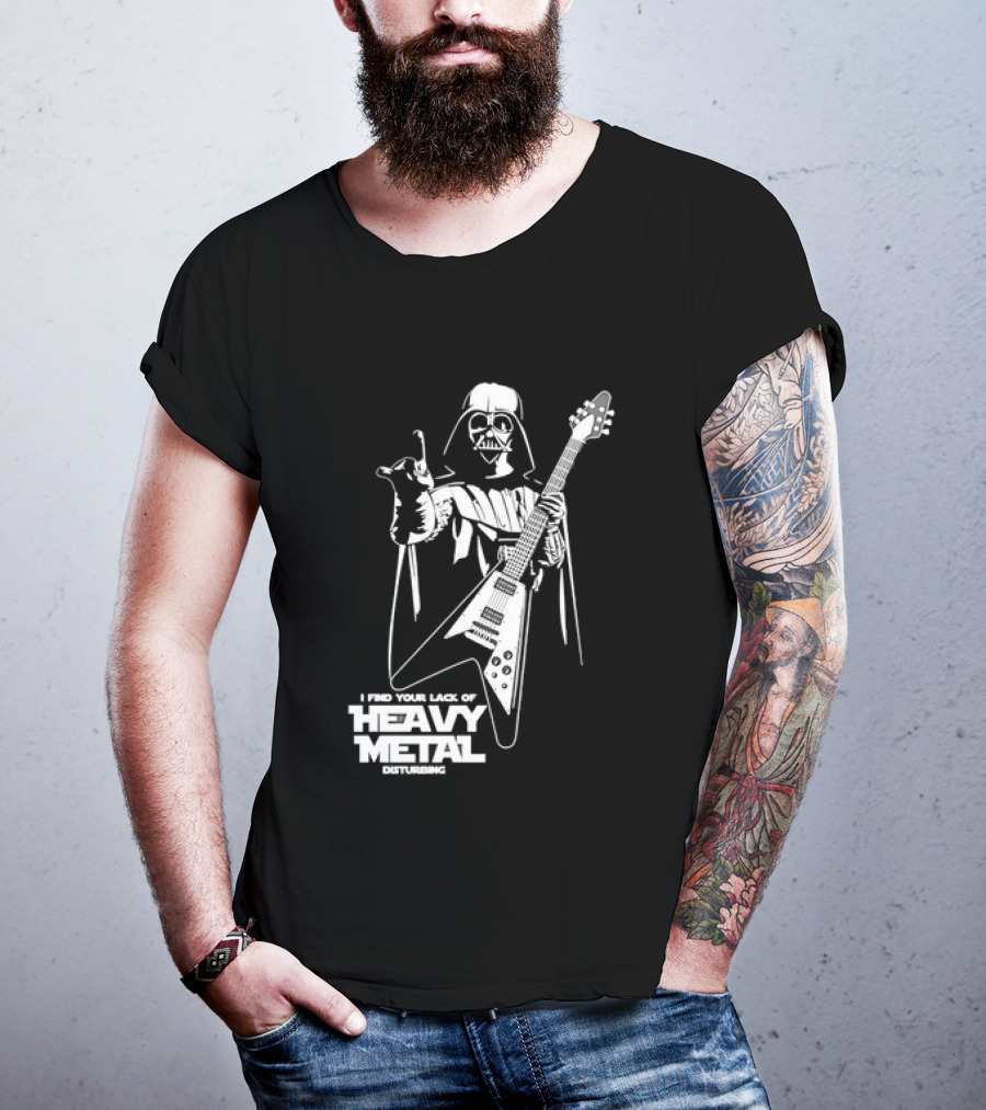 Darth Vader I Find Your Lack Of Heavy Metal Disturbing Guitar Jedi Star Wars T-Shirt