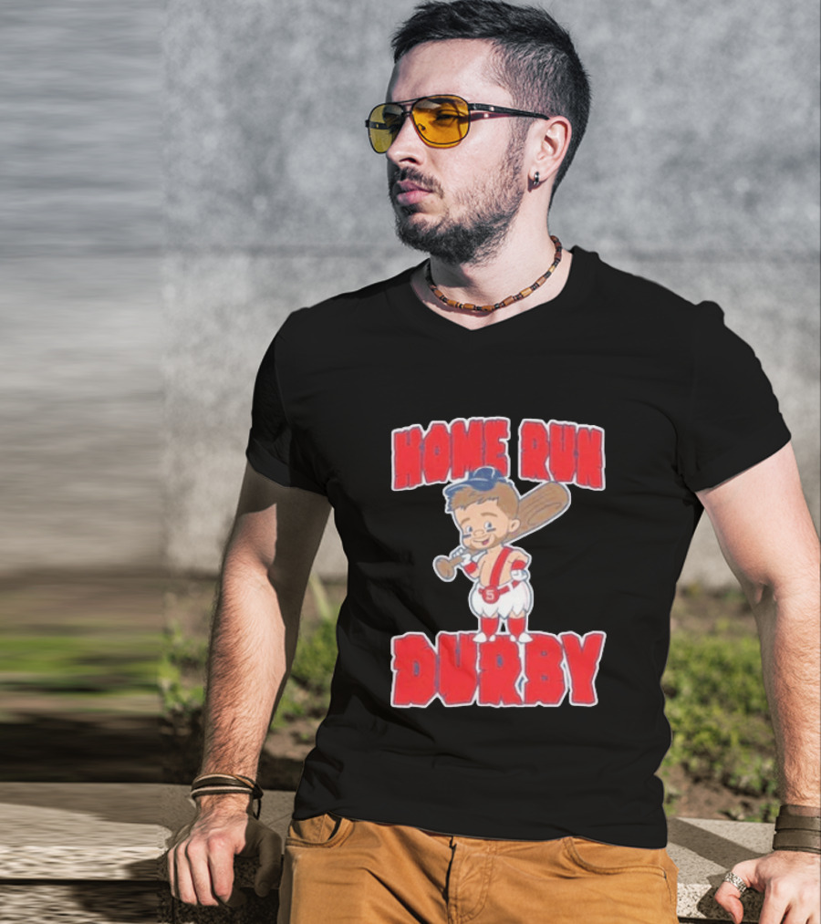 Boston Red Sox Payton Tolle Home Run Durby Cartoon Baseball Player In Red And White Uniform T-Shirt