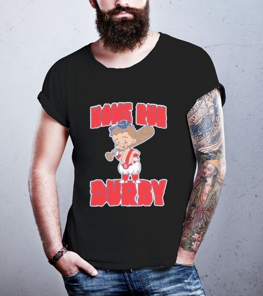 Boston Red Sox Payton Tolle Home Run Durby Cartoon Baseball Player In Red And White Uniform T-Shirt