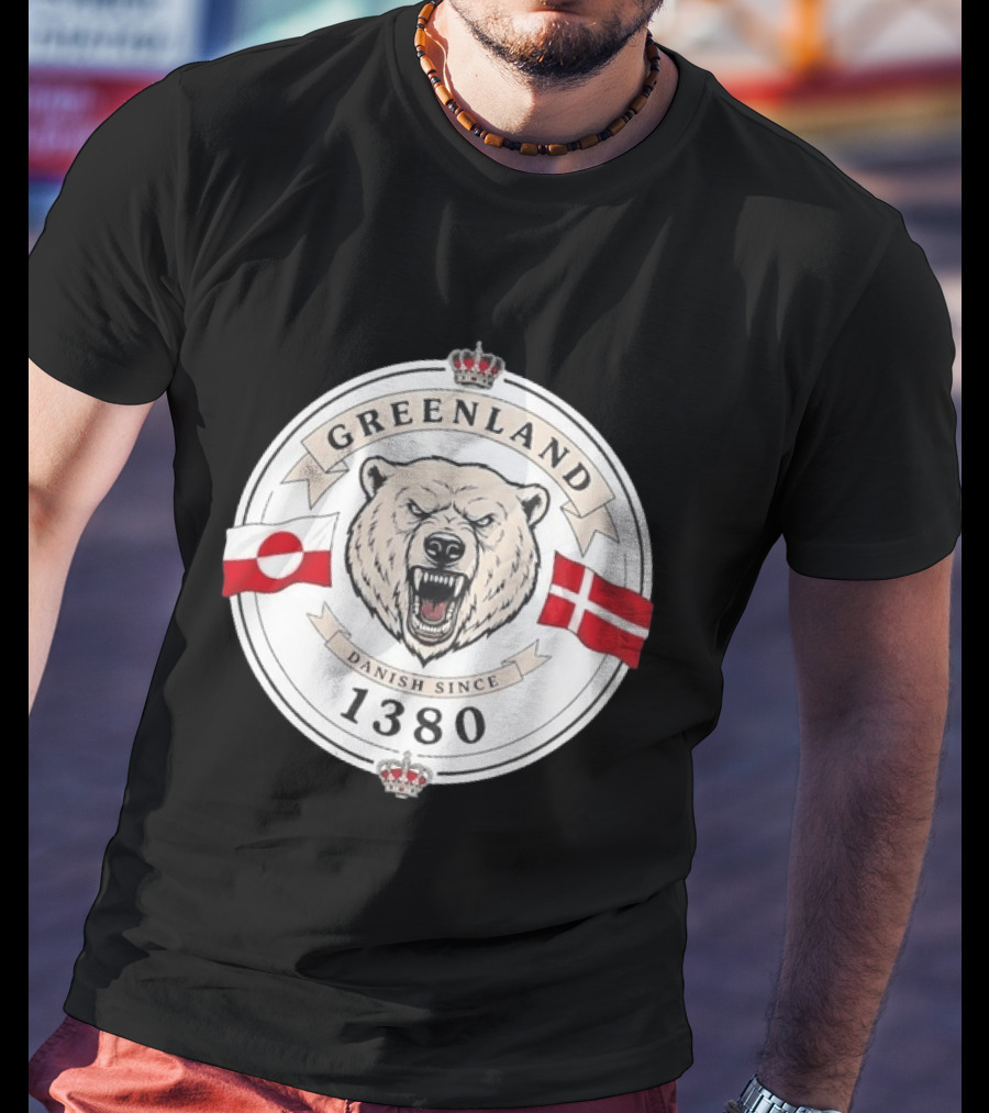 Greenland Danish Since 1380 Polar Bear Flags T-Shirt