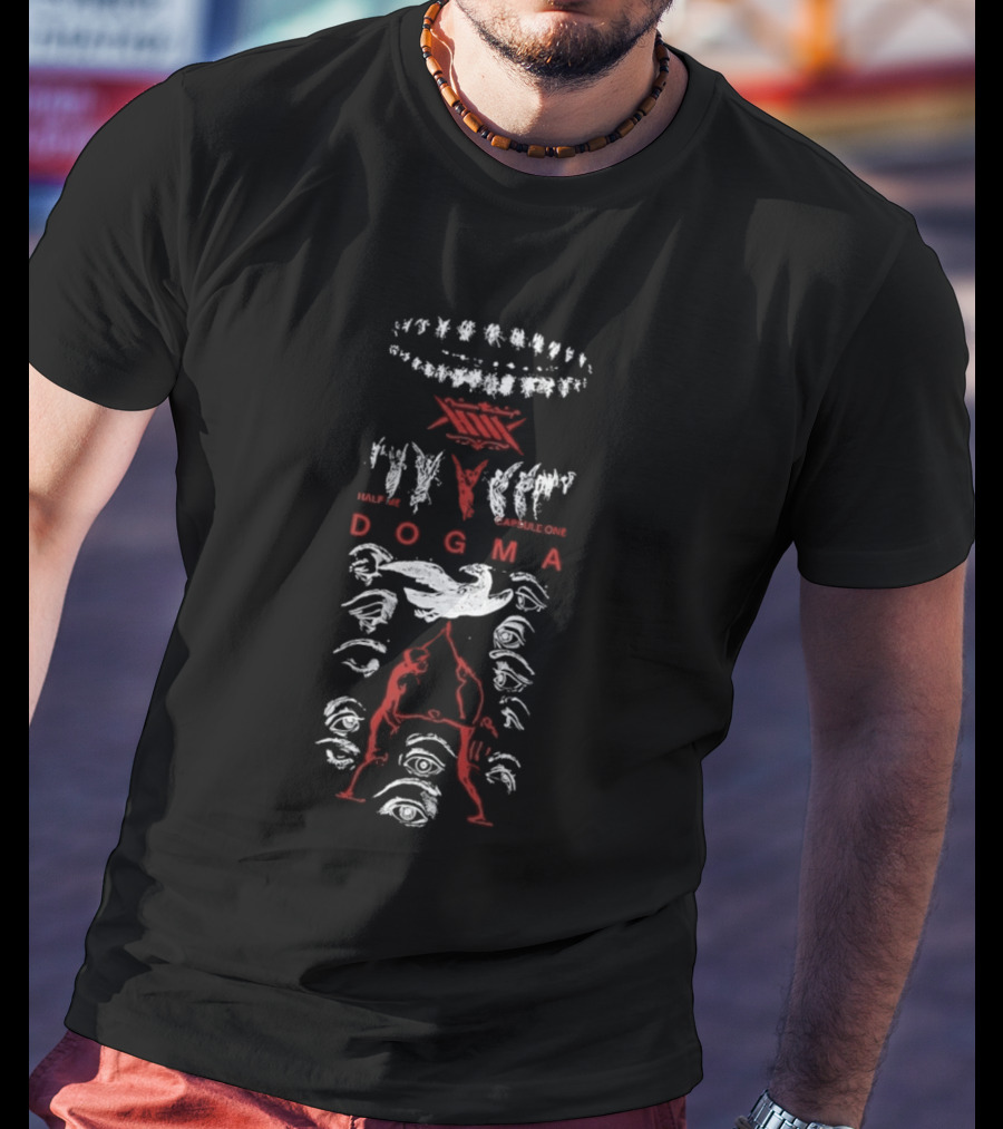 Half Me Capsule One Dogma Metalcore Band Art With Abstract Figures T-Shirt