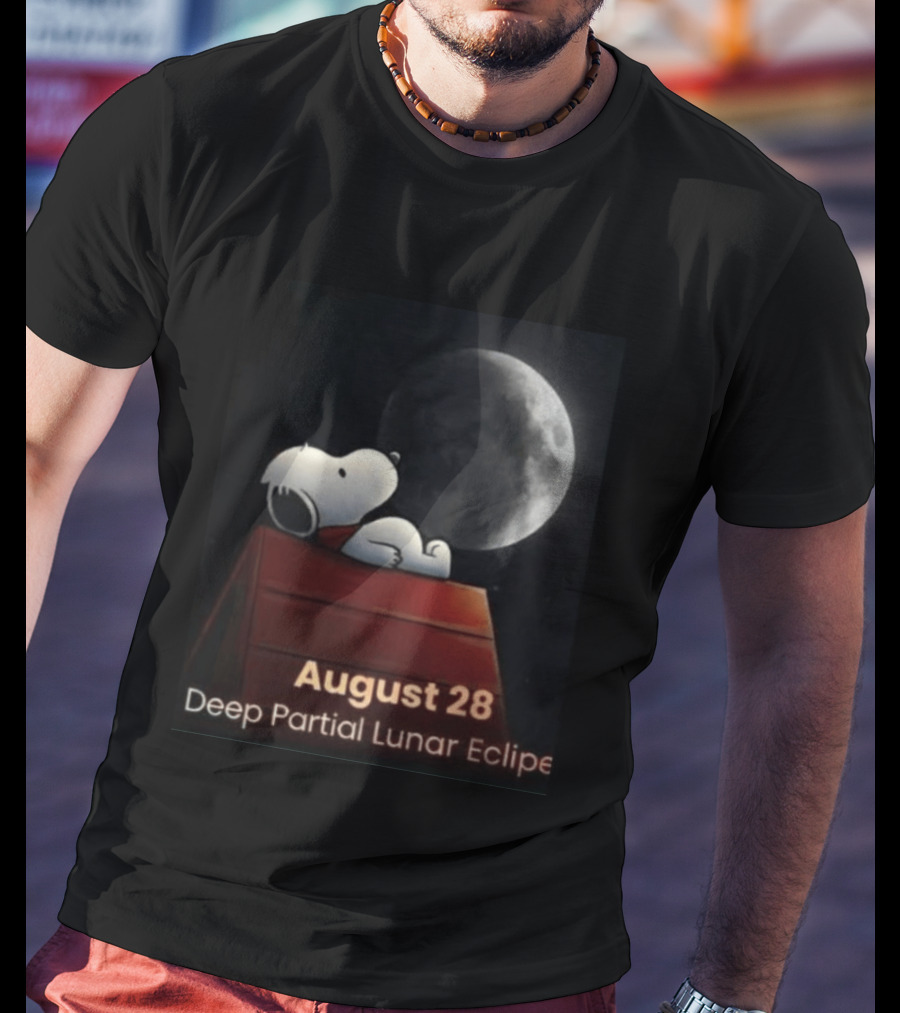 Snoopy August 28 Deep Partial Lunar Eclipse 2026 T-Shirt