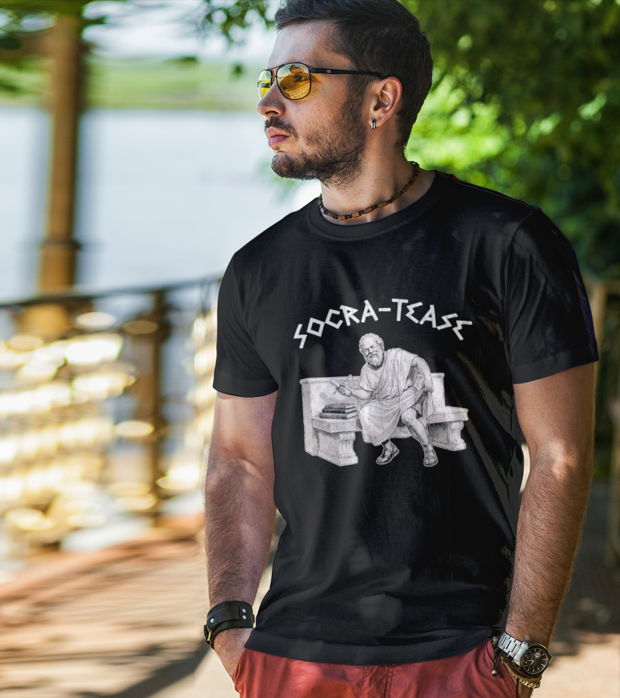 Socra Tease Socrates Philosopher Pun Philosophy Classic Bench T-Shirt