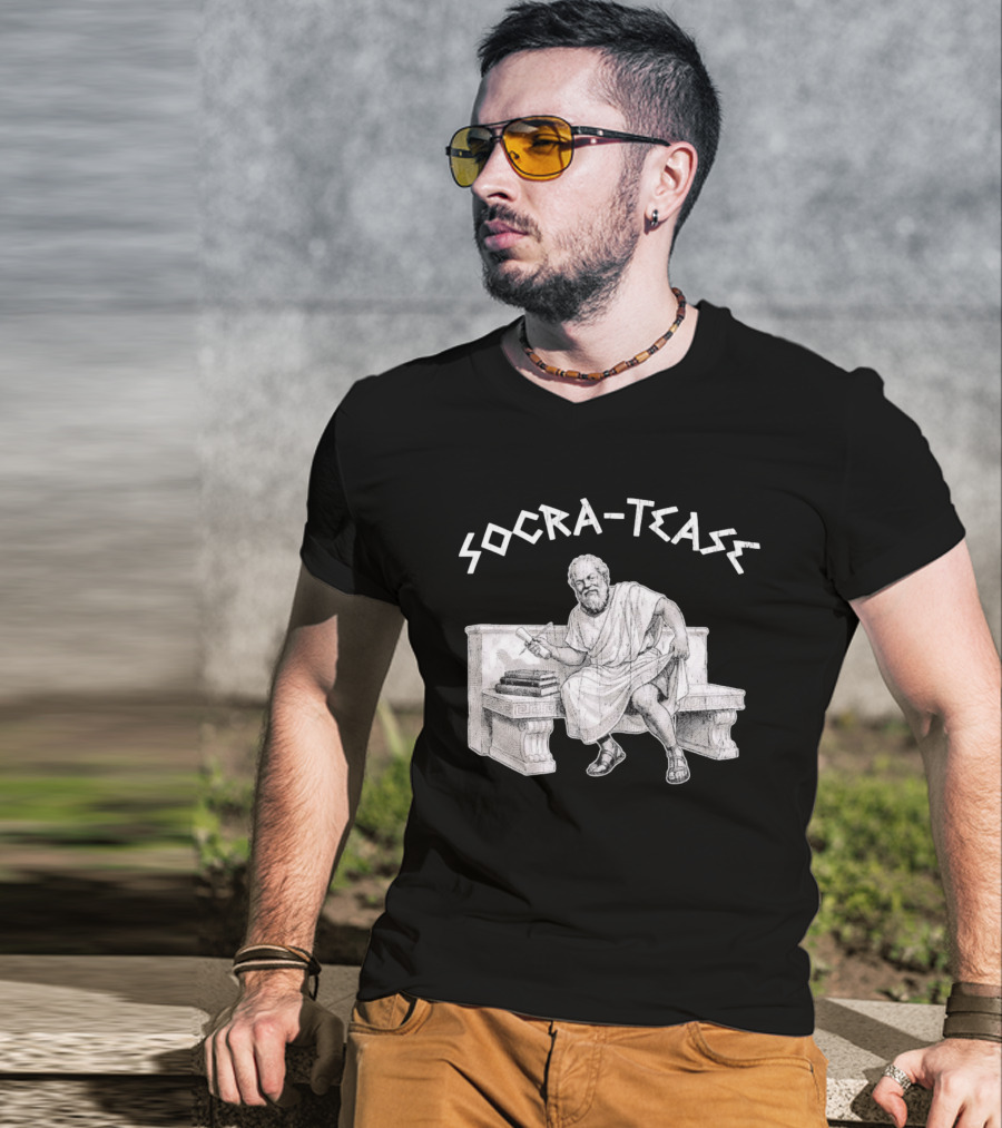 Socra Tease Socrates Philosopher Pun Philosophy Classic Bench T-Shirt