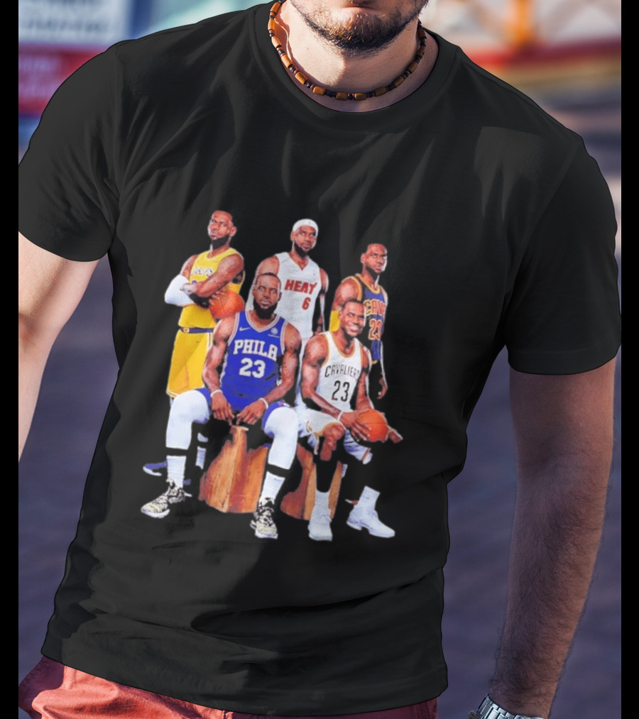 Lebron James 76ers Lakers Heat Cavaliers Basketball Player Iconic Jerseys 2026 T-Shirt