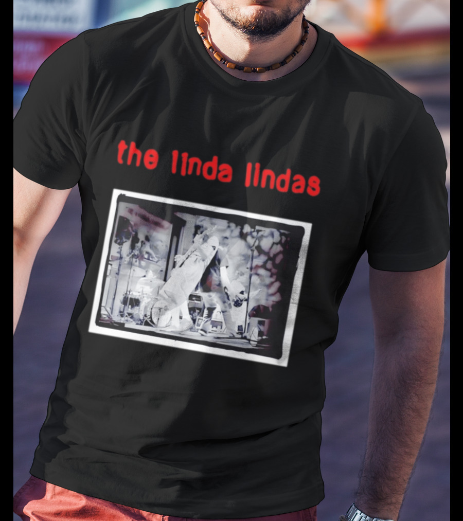 The Linda Lindas Live Performance Punk Rock Black And White Stage Scene T-Shirt
