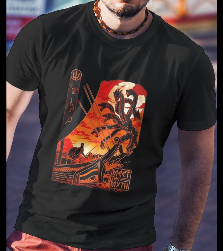 Meet The Myth Hydra Greek Mythology Hercules Dramatic Battle Scene T-Shirt