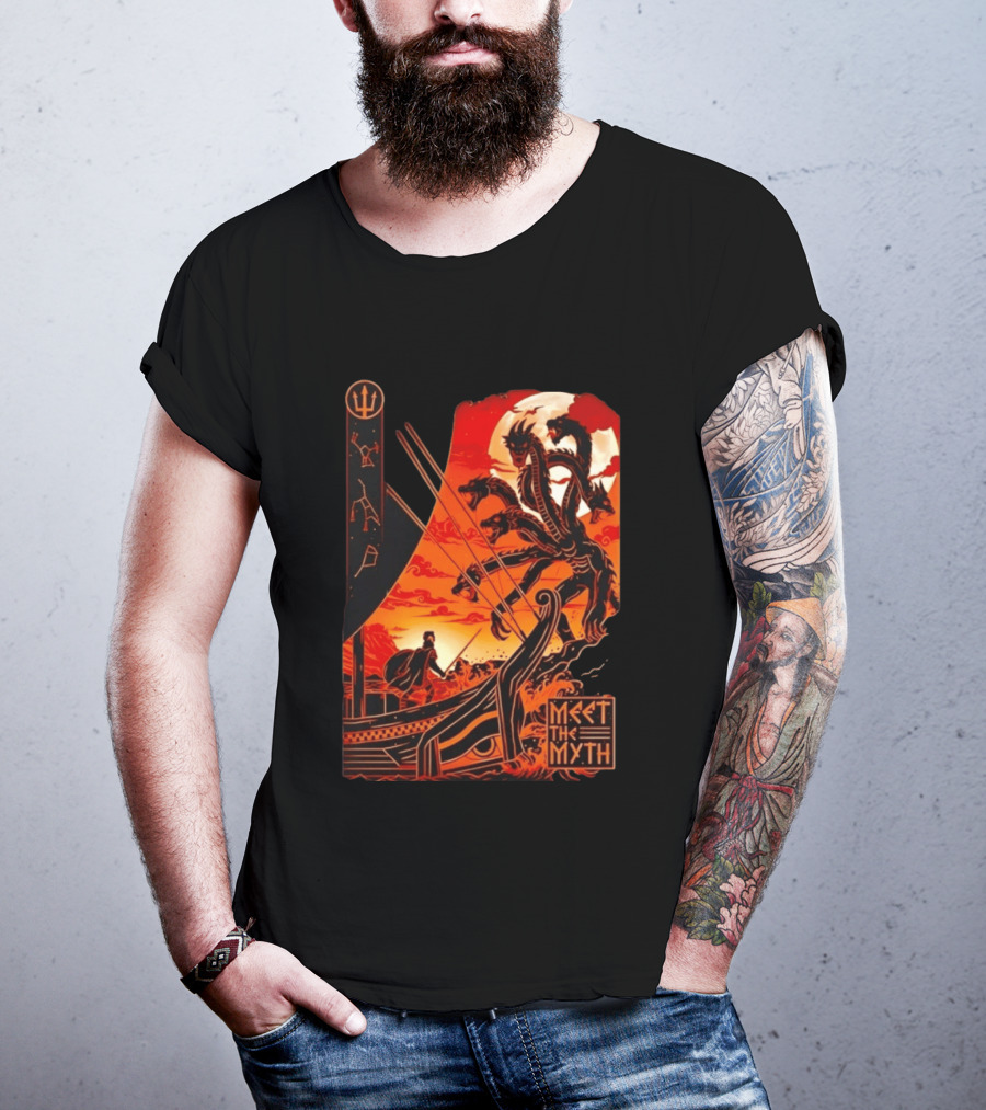Meet The Myth Hydra Greek Mythology Hercules Dramatic Battle Scene T-Shirt