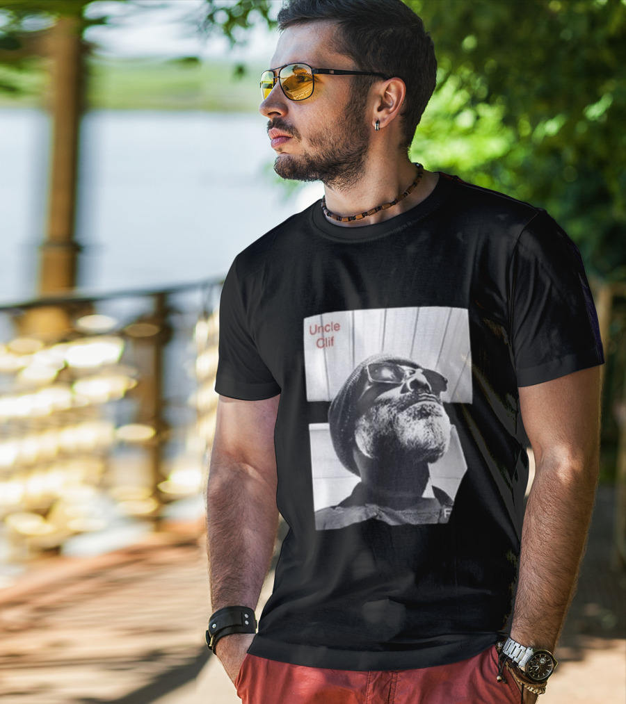 Uncle Clif Bring Back Common Sense Vintage Style Black And White Bearded Man In Sunglasses T-Shirt