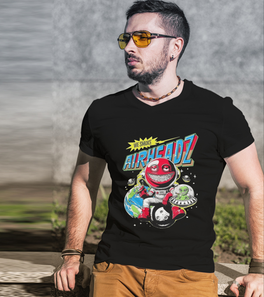 We Smoke Airheadz Astronaut Alien Space Adventure T-Shirt
