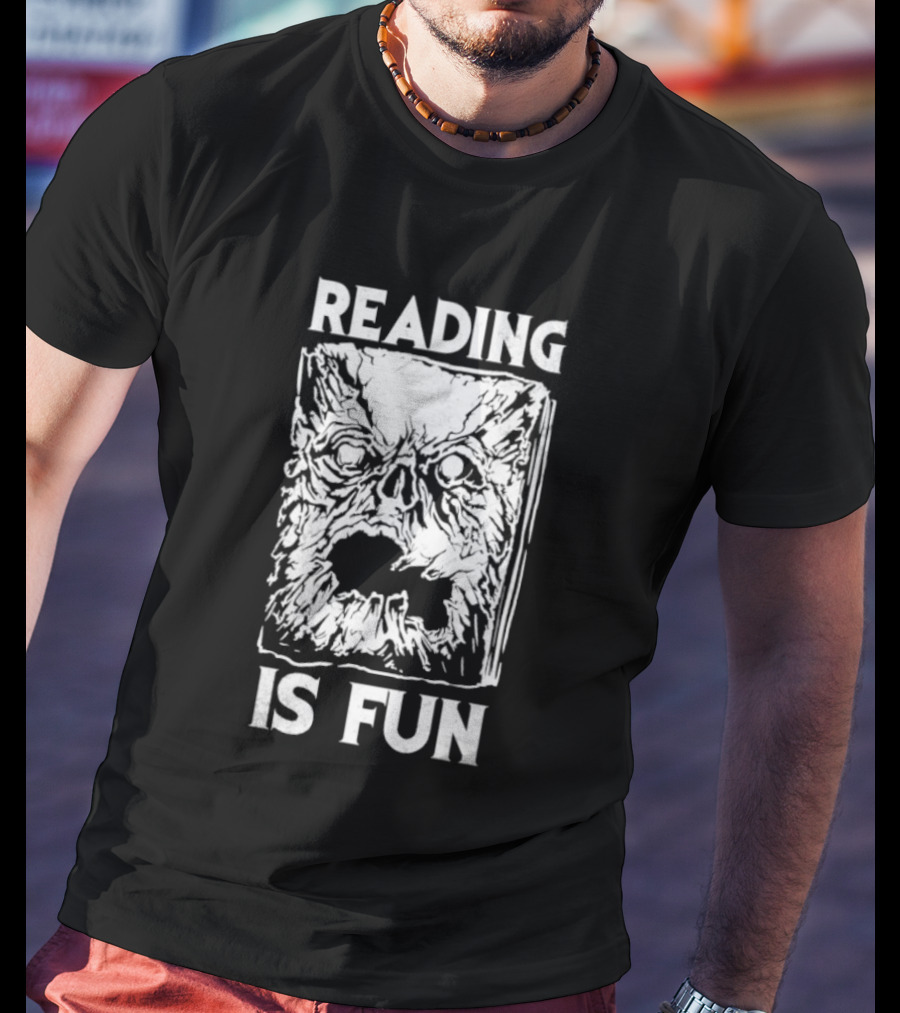 Necronomicon Reading Is Fun Creepy Face T-Shirt