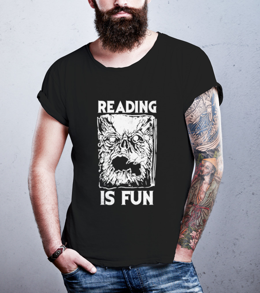 Necronomicon Reading Is Fun Creepy Face T-Shirt