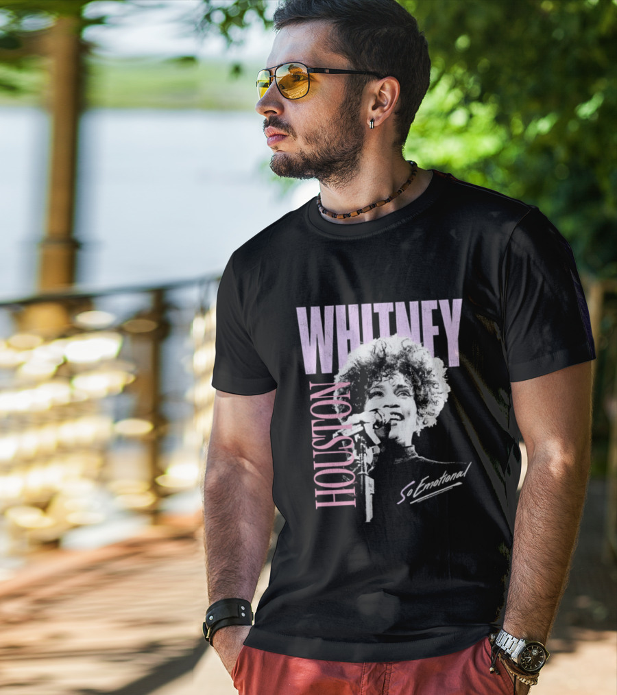 Whitney Houston So Emotional Distressed Vintage Pop Culture 80s T-Shirt