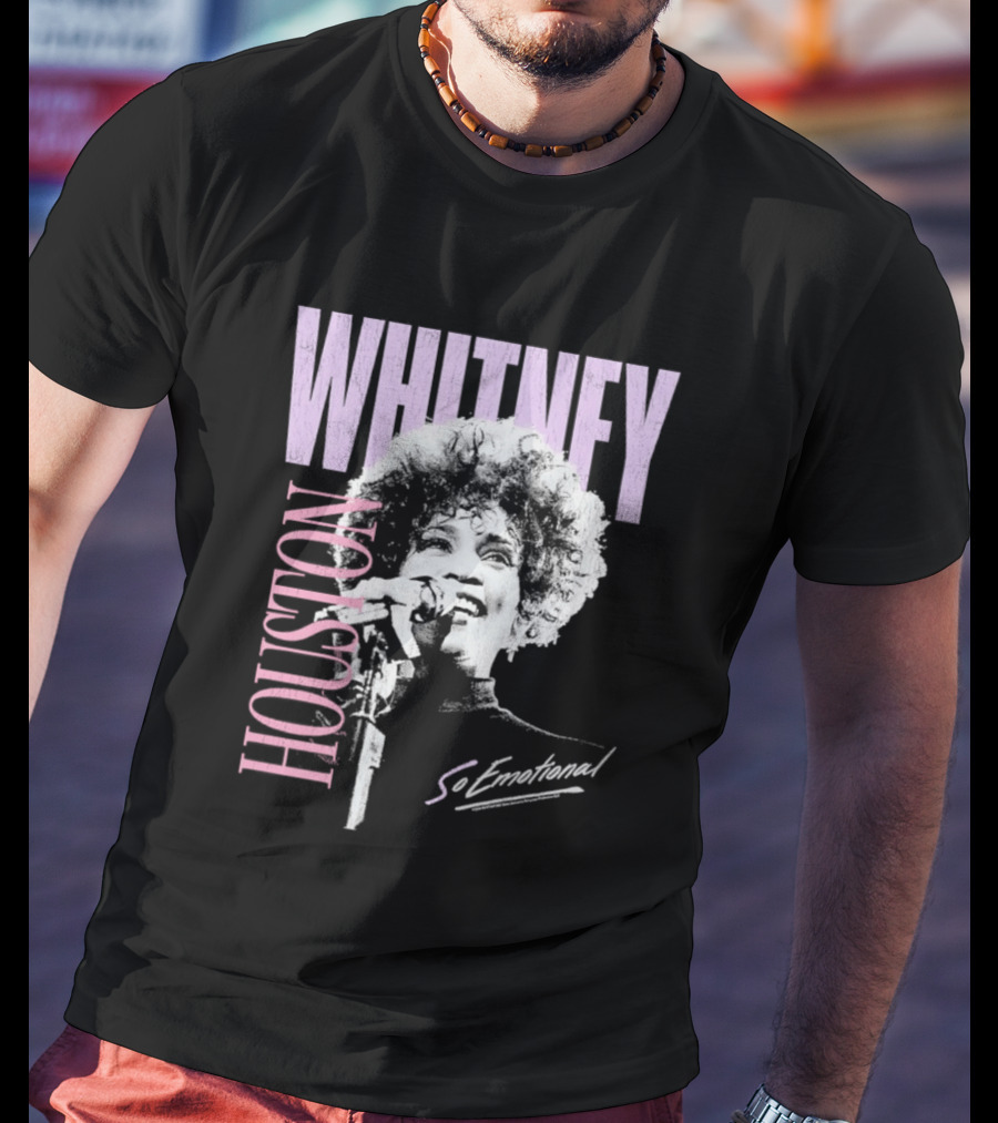 Whitney Houston So Emotional Distressed Vintage Pop Culture 80s T-Shirt