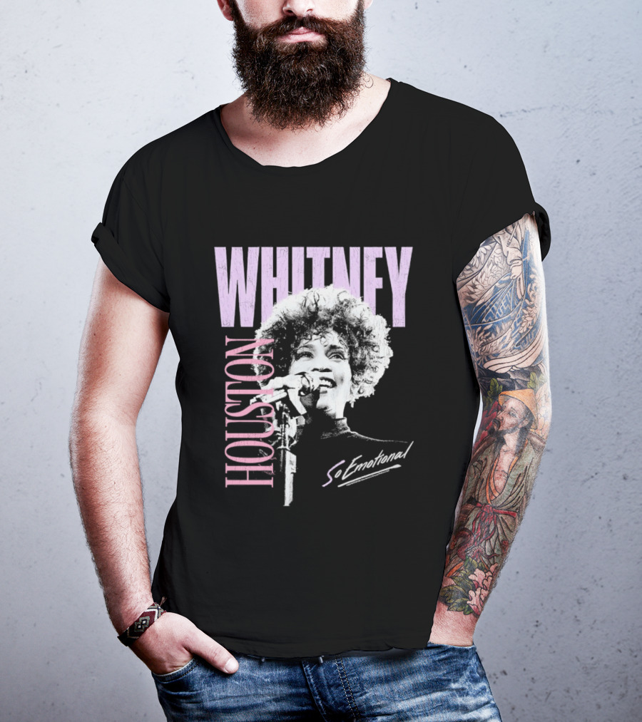 Whitney Houston So Emotional Distressed Vintage Pop Culture 80s T-Shirt
