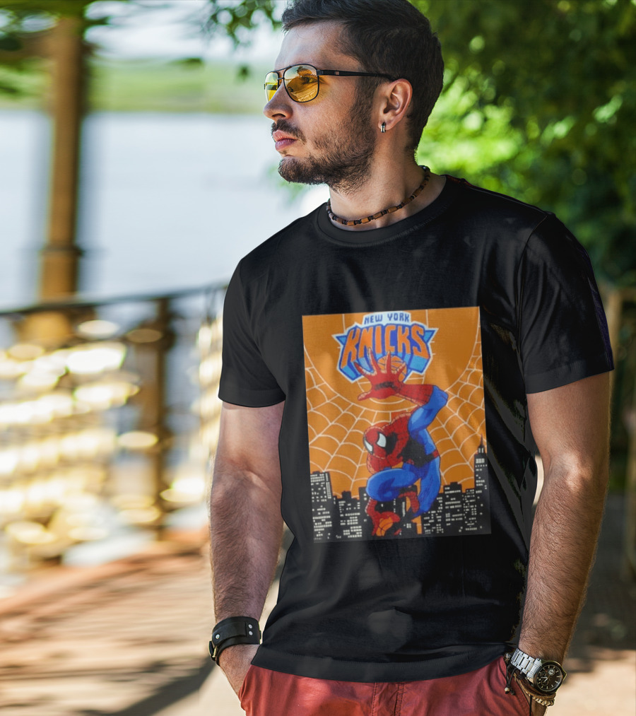 New York Knicks Spider Man Basketball T-Shirt