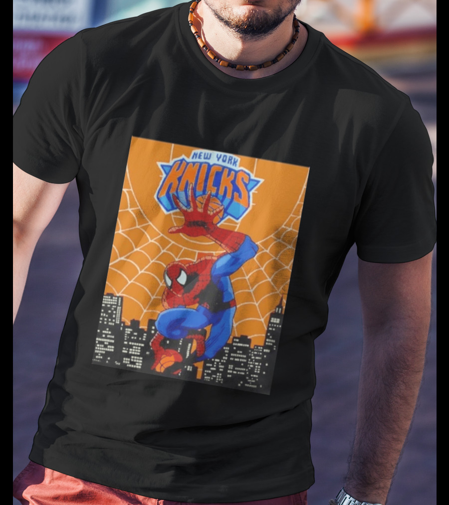 New York Knicks Spider Man Basketball T-Shirt