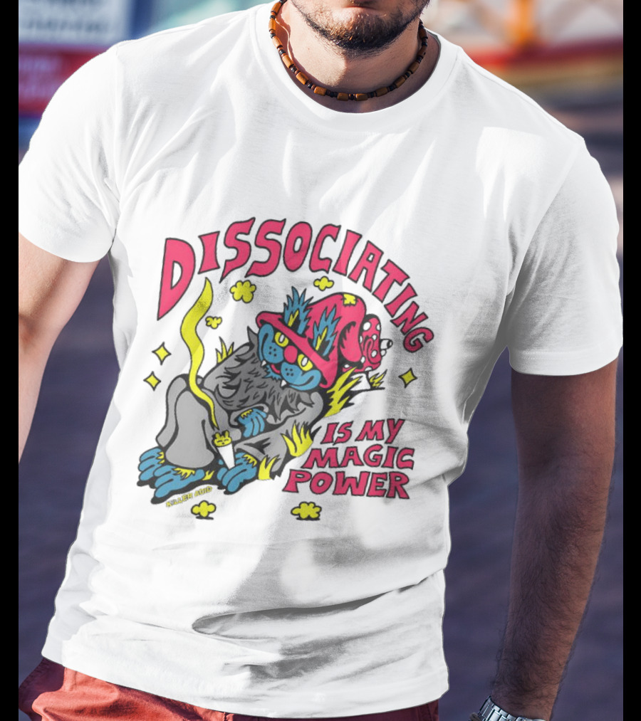 Dissociating Is My Magic Power Killer Acid Wizard Cat T-Shirt