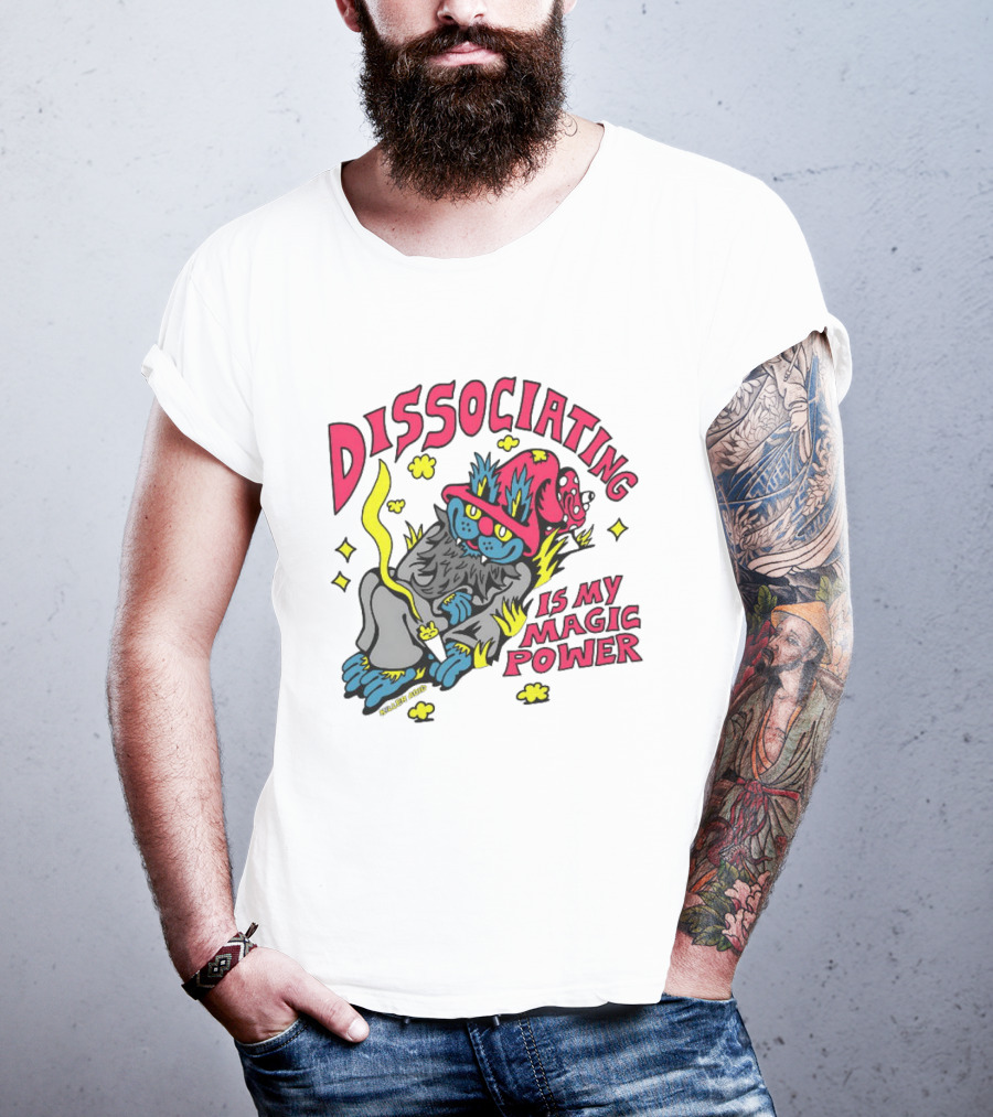 Dissociating Is My Magic Power Killer Acid Wizard Cat T-Shirt