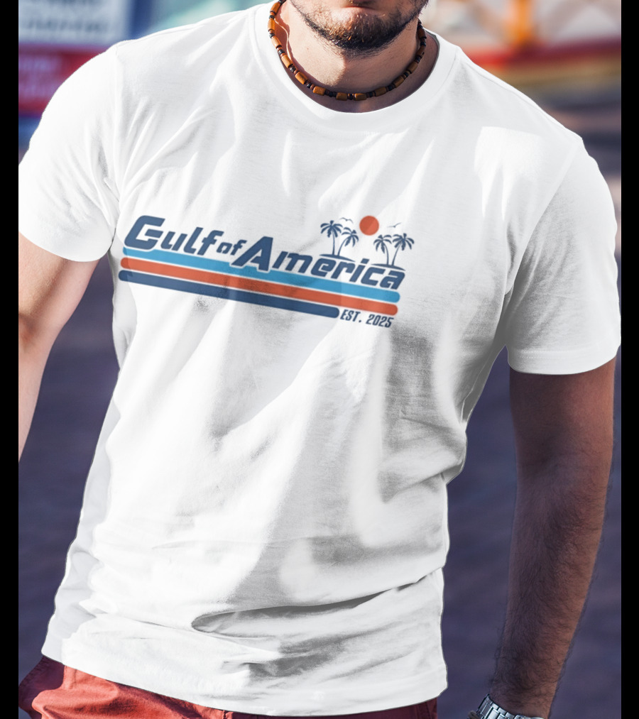 Gulf Of America Est 2025 Palm Trees Sunset Tropical T-Shirt