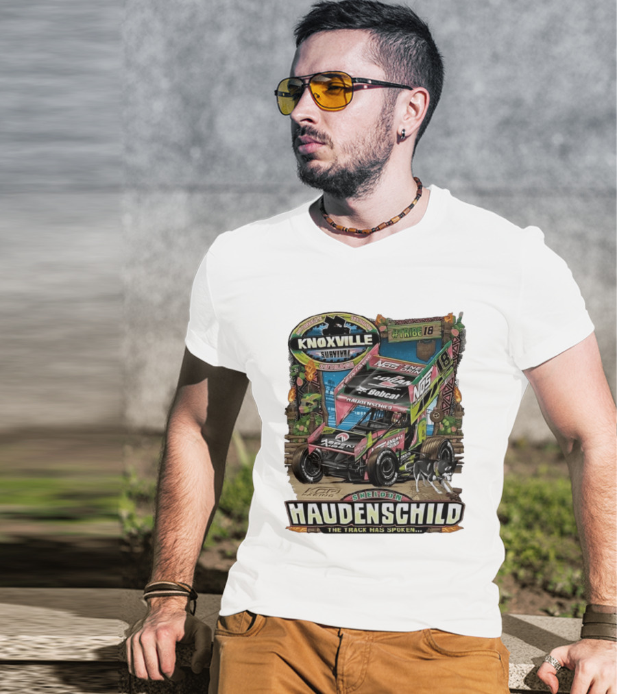 Sheldon Haudenschild Knoxville Survival Outrace Tribe 18 The Track Has Spoken NOS Energy Sprint Car Racing T-Shirt