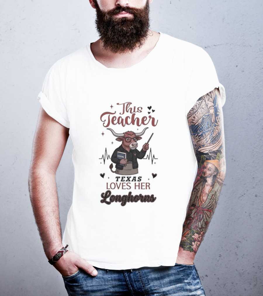 Texas Longhorns This Teacher Love Football T-Shirt