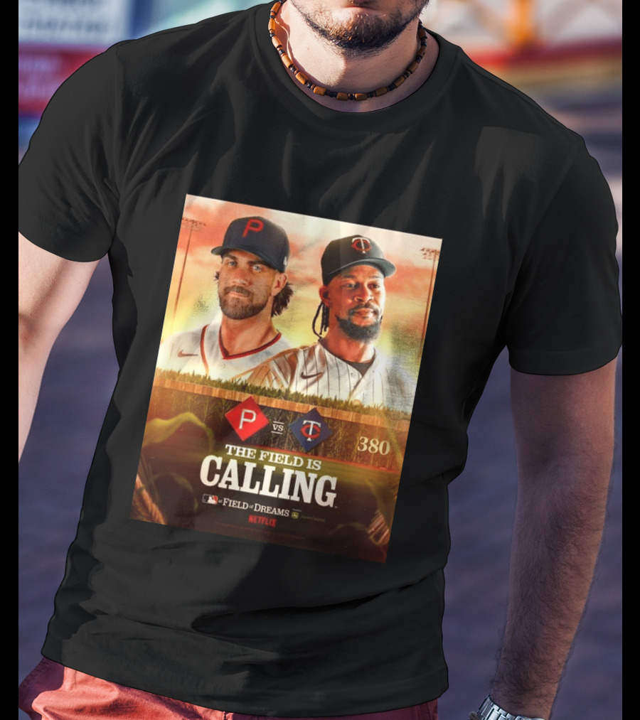 Philadelphia Vs Minnesota MLB Field Of Dreams Bryce Harper Byron Buxton Netflix 380 T-Shirt
