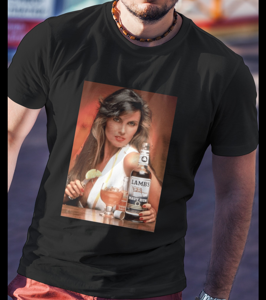 Lamb's Navy Rum Caroline Munro Orange Juice Cocktail Advertising T-Shirt