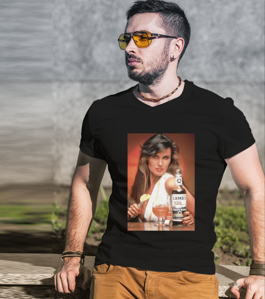 Lamb's Navy Rum Caroline Munro Orange Juice Cocktail Advertising T-Shirt