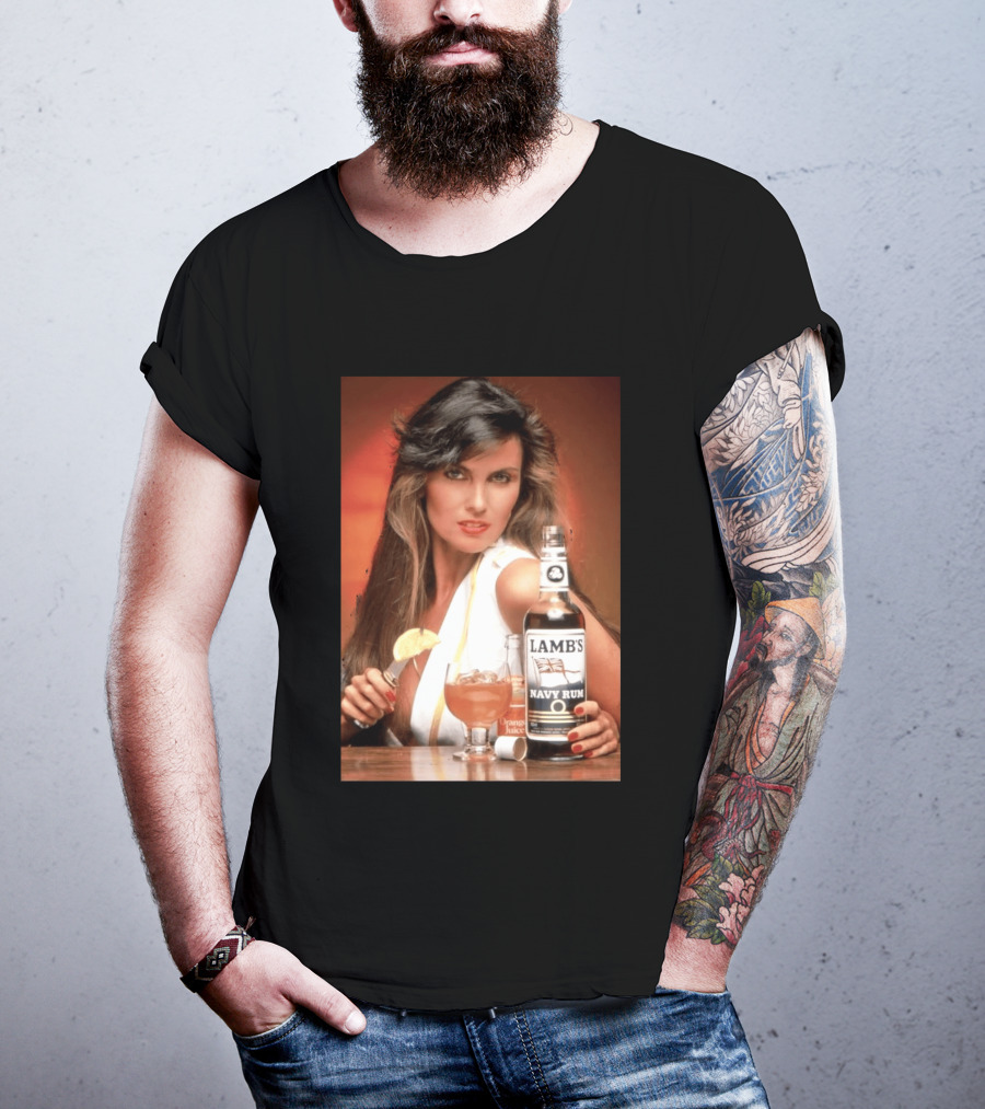 Lamb's Navy Rum Caroline Munro Orange Juice Cocktail Advertising T-Shirt