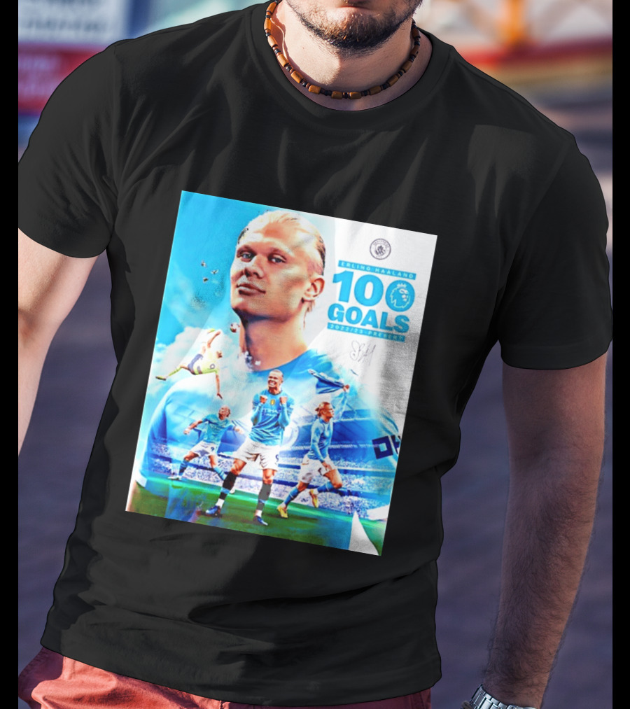 Erling Haaland 100 Goals Premier League 2022 2023 Present T-Shirt
