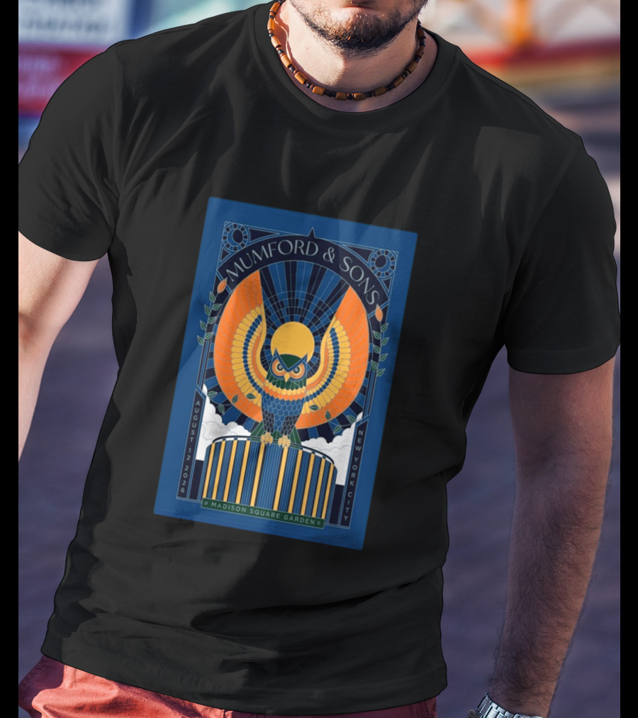 Mumford & Sons New York City August 12 2026 Madison Square Garden Owl T-Shirt