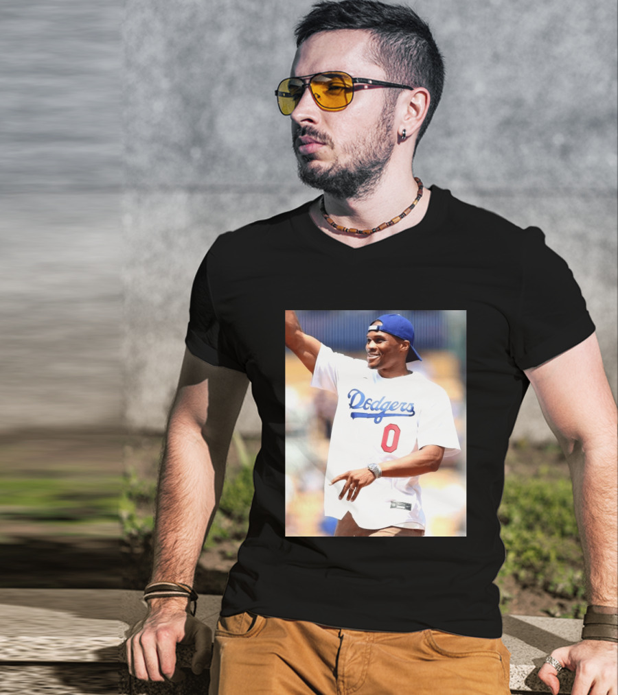 Russell Westbrook Dodgers 0 Jersey Celebration T-Shirt